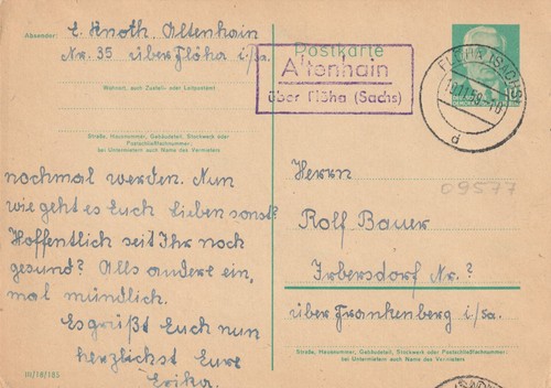 Ddr mit poststellenstempel - ddr,, gs